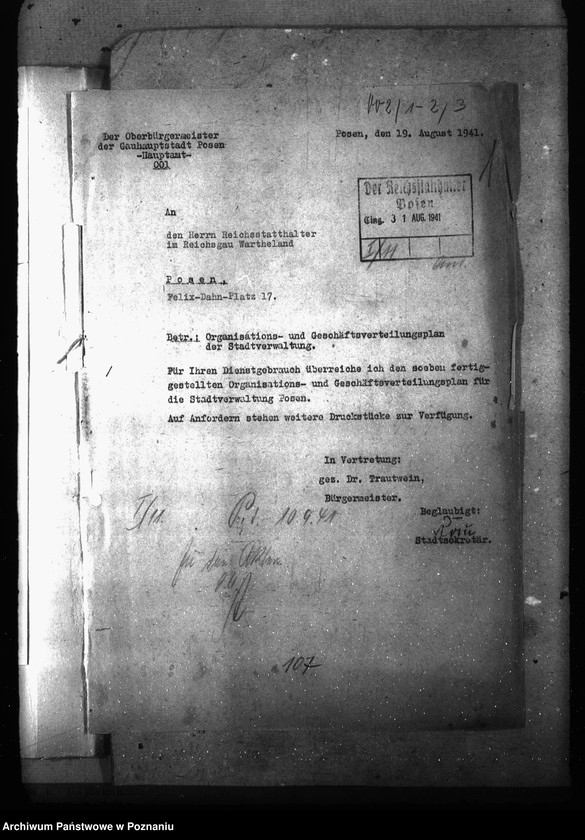 Obraz 5 z jednostki "Organisations - Plan der Stadtverwaltung Posen"