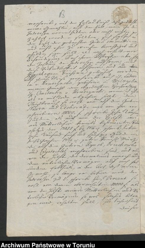 image.from.unit.number "Konstanty Kruszyński - akta rodzinne: zapisy majątkowe, kontrakt majątkowy między Konstantym Kruszyńskim a jego żoną Ludwiką z Wilkrzyckich podział majątku między rodziną Wilkrzyckich, testament Konstantego Kruszyńskiego z 1796, legat na rzecz służby i testament Konstantego Kruszyńskiego z 2.VII.1817, spisy majątku stanowiącego posag córek K. Kruszyńskiego"