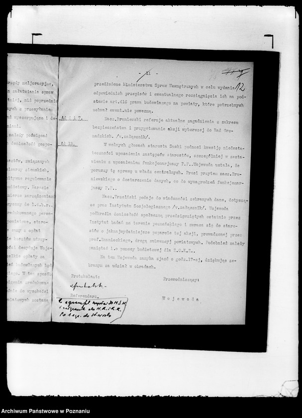 Obraz 16 z jednostki "/Protokół z doraźnego zjazdu starostów odbytego 3 II 1934 r./"