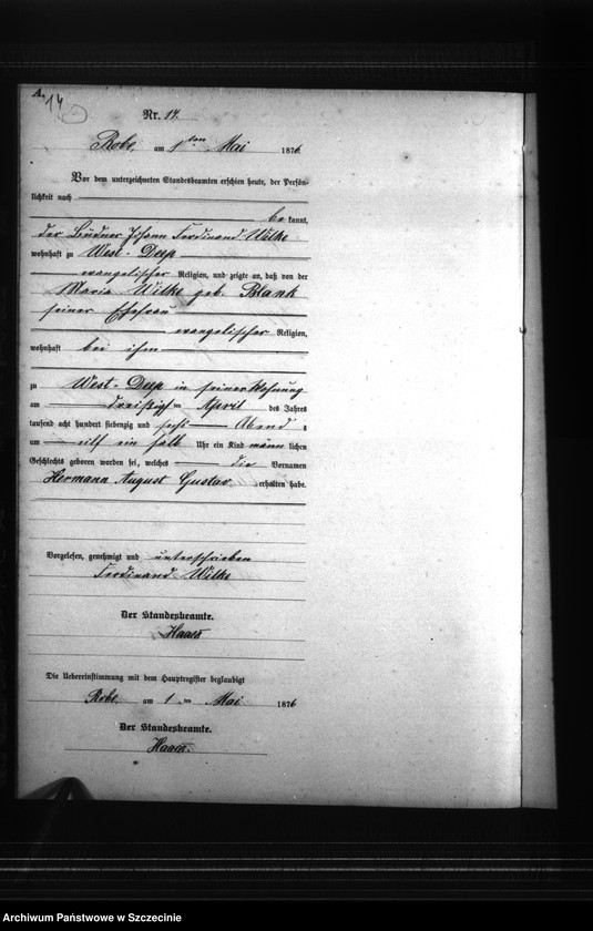 Obraz 17 z jednostki "Geburts-Register (Neben-Register)"