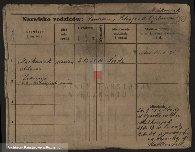 Obraz 20 z jednostki "Maćkowiak {żonaci i wdowy)"