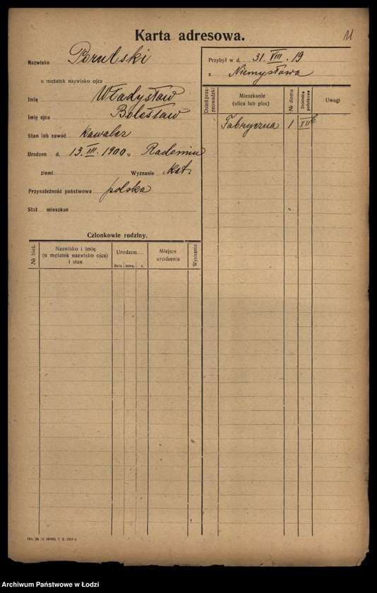 Obraz 13 z jednostki "[Spis ludności Łodzi] Porto-Potocki"