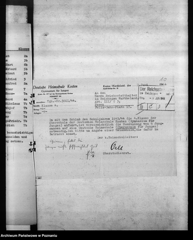 Obraz 14 z jednostki "Aufnahme der Schüler in die Oberschulen."