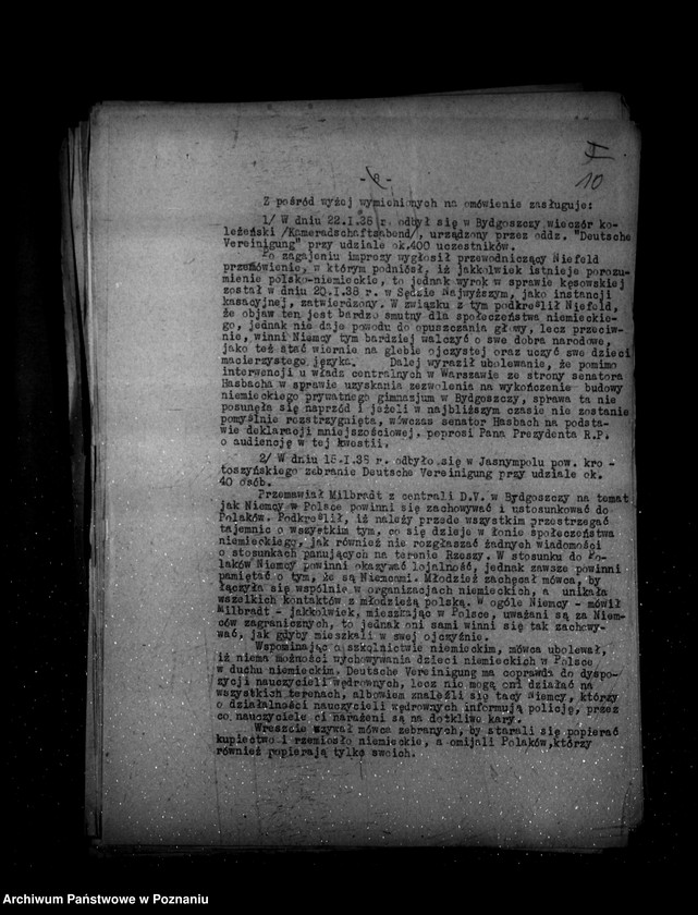 Obraz 14 z jednostki "Sprawozdania z życia mniejszości narodowych za czas od 1 stycznia do 30 kwietnia 1938 r."