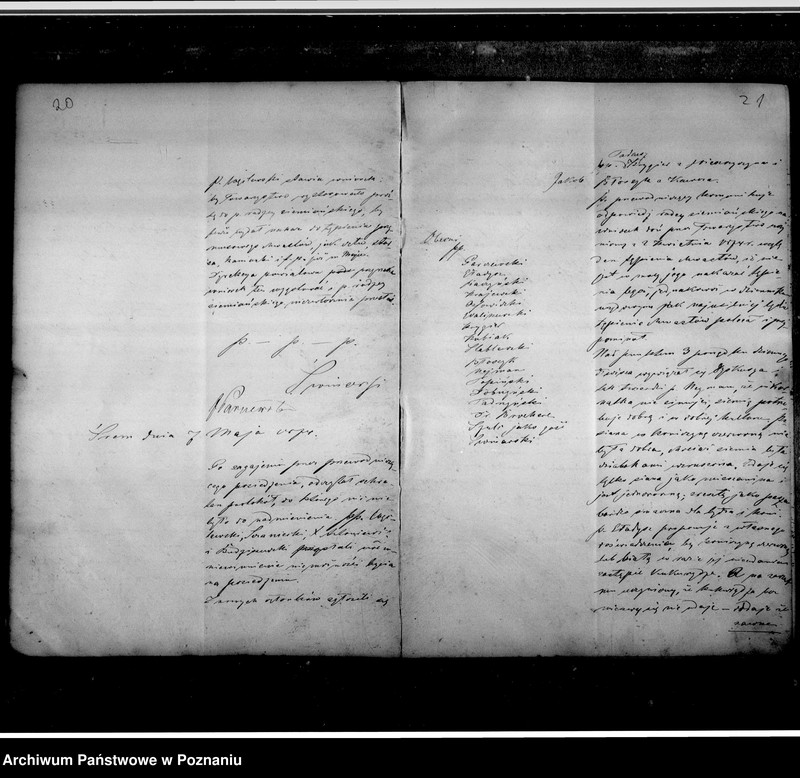 image.from.unit.number "Protokoły zebrań zarządu w Śremie. Luźne wycinki prasowe poświęcone osobie Konstantego Sczanieckiego- po jego śmierci- prezes Towarzystwa gostyńskiego."