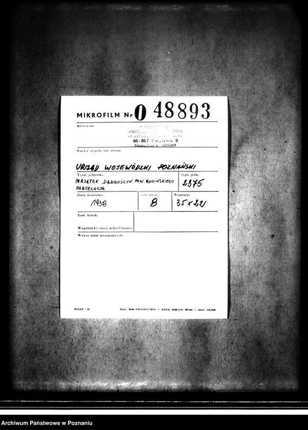 image.from.unit.number "Majątek Dąbroszyn powiatu konińskiego parcelacja"