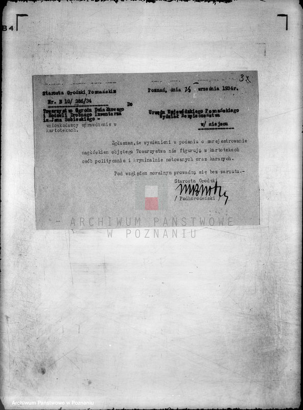 Obraz 7 z jednostki "/Towarzystwo Ogrodu Działkowego i Hodowli Drobnego Inwentarza im. J. Sobieskiego w Poznaniu/"