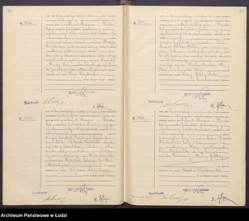 Obraz 19 z jednostki "Akta zgonów od numeru 1000 do numeru 1868"