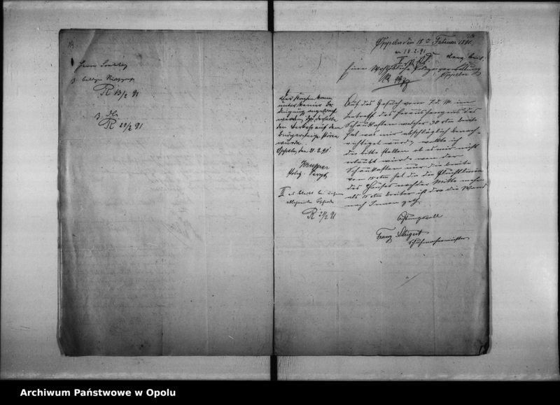 image.from.unit.number "Acta des Magistrats zu Oppel betreffend Polizei - Verwal[tung] Vol. I"