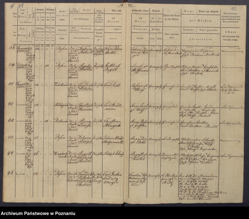 Obraz 9 z jednostki "[Akta urodzeń i chrztów, zgonów i pogrzebów, zapowiedzi i ślubów]"