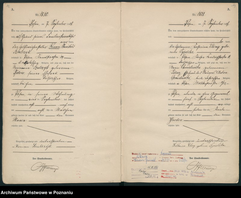 Obraz 12 z jednostki "Księga miejscowa urodzeń tom IV-V [Rejestr główny urodzeń]"