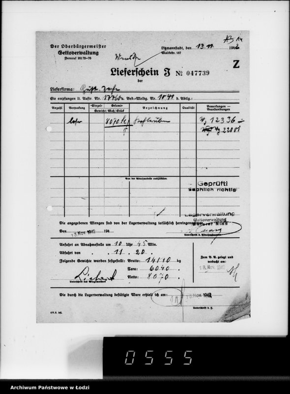 Obraz 18 z jednostki "Lebensmitteleinkauf. Aufträge, [Lieferscheinen und Rechnungen] 17726-17760 [Dostawa jarzyn do Getta]"
