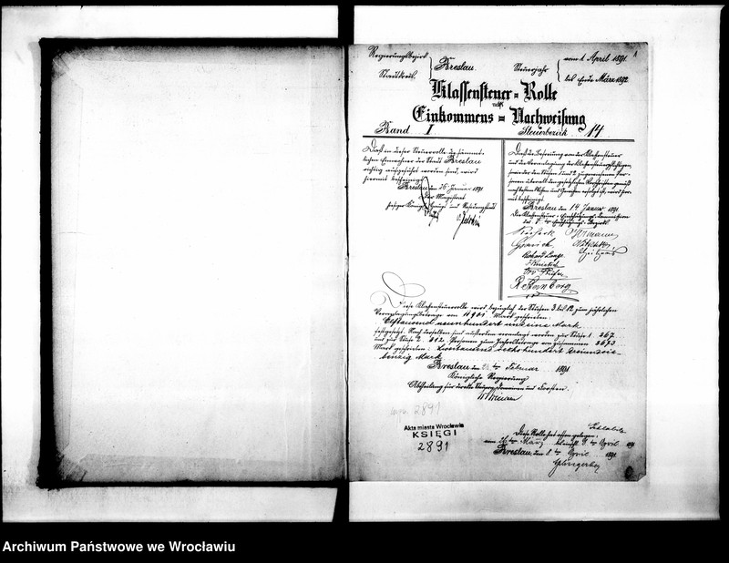 image.from.unit.number "Klassensteuerolle nebst Einkommens Nachweisung"