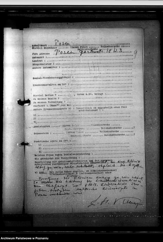 Obraz 14 z jednostki "Amtsärzte - Kreis Posen - Land (wyposażenie szpitali)"