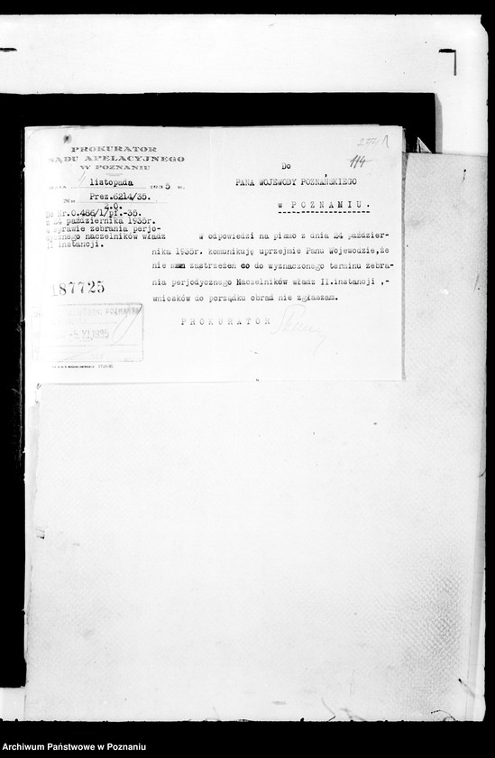 Obraz 5 z jednostki "Zebranie periodyczne naczelników władz i urzędów II instancji m.in.. Referat"