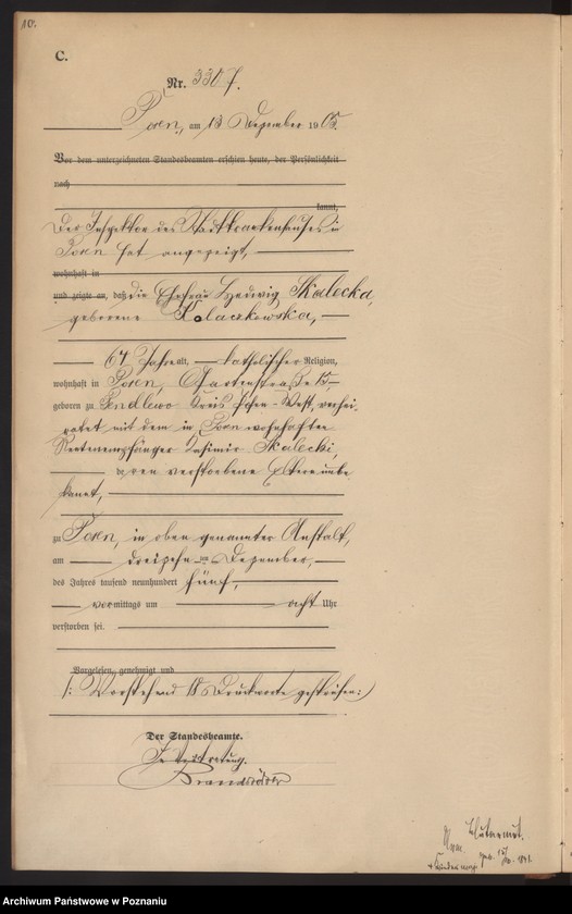 Obraz 12 z jednostki "Księga miejscowa zgonów tom VII"