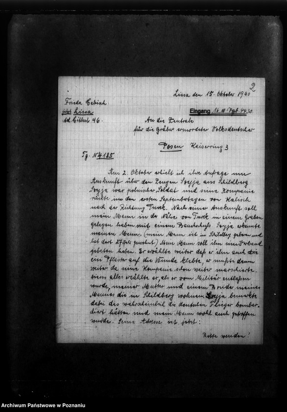 Obraz 6 z jednostki "Korespondencja w sprawie miejscowych Niemców rozstrzelonych w okolicy Turka w 1939 roku"