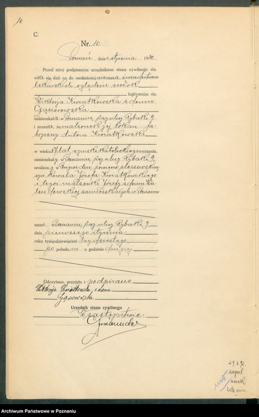 Obraz 12 z jednostki "Księga miejscowa zgonów tom I [Rejestr główny zgonów]"