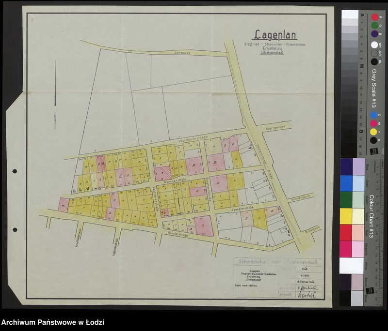 Obraz 1 z jednostki "Lageplan Siegfried Staemmler Krankenhaus Erweiterung Litzmannstadt"