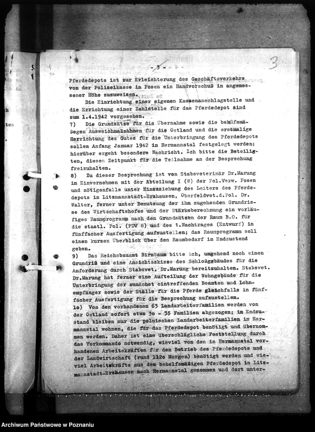Obraz 7 z jednostki "Barackenbedarf der Ordnungspolizei - Posen: 1) Kraftwagenbaracke, 2) 2 Gefängnisbarakken, 3) 3 Baracke für Kaserne, 4) 7 - 1 Backere für Hermannstal"