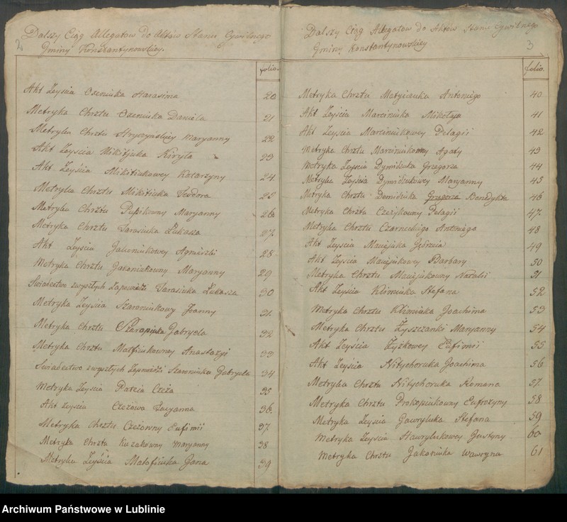 image.from.unit "Alegaty do księgi urodzeń, zapowiedzi, małżeństw i zgonów z 1823 r."