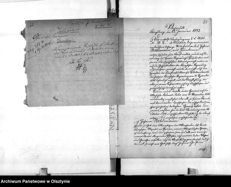 image.from.unit.number "Regierungs-Büreau-Diätar Bohlmann [Johann] den 1. August 1896 Regierungs-Sekretär den 10. März 1897 Regierungs-Hauptkassen Buchhalter"