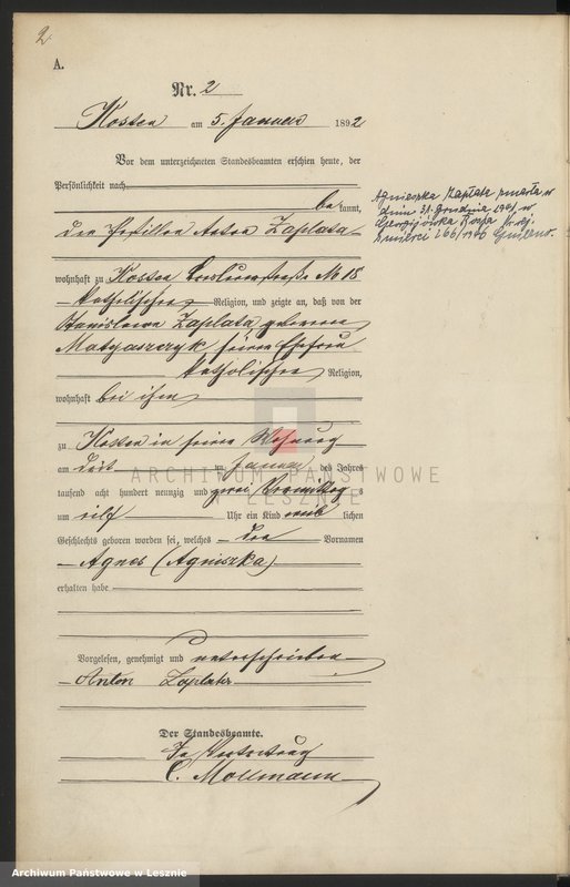 Obraz 5 z jednostki "[Księga urodzeń - miasto]"