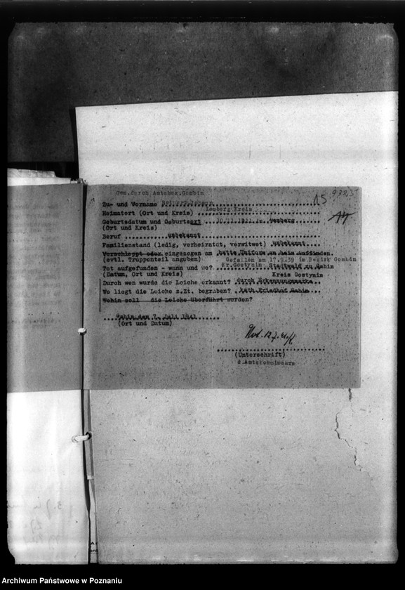 Obraz 20 z jednostki "Kreis Gostynin. Zgłoszenia zmarłych i zaginionych miejscowych Niemców w 1939 roku"