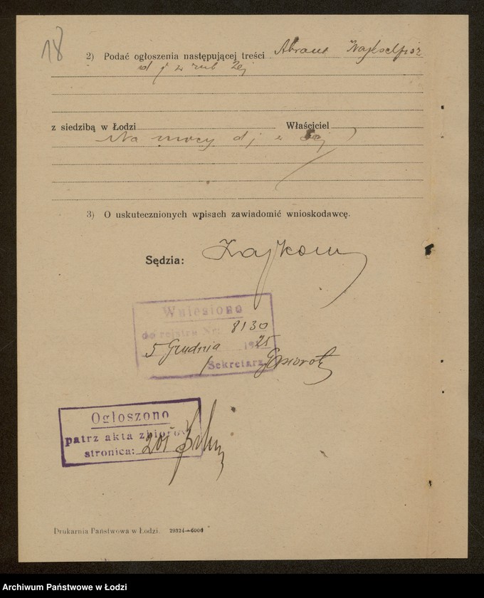 Obraz 20 z jednostki "Abram Wejkselfisz- sprzedaż manufaktury i nici"