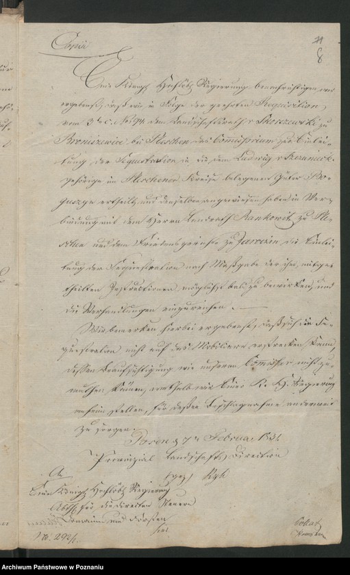 Obraz 12 z jednostki "A. betr. den nach dem Königreich Polen ausgetrittenen Gutsbesitzer Ludwik von Sczaniecki zu Boguszyn"