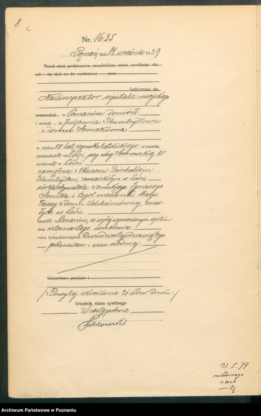 Obraz 10 z jednostki "Księga miejscowa zgonów tom IV [Rejestr główny zgonów]"