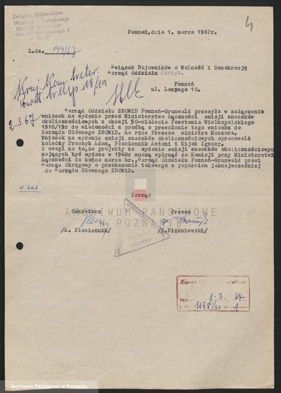 Obraz 12 z jednostki "Obchody uroczyste rocznic powstania wielkopolskiego organizowane przez Krajową Komisję Weteranów Powstania Wielkopolskiego."