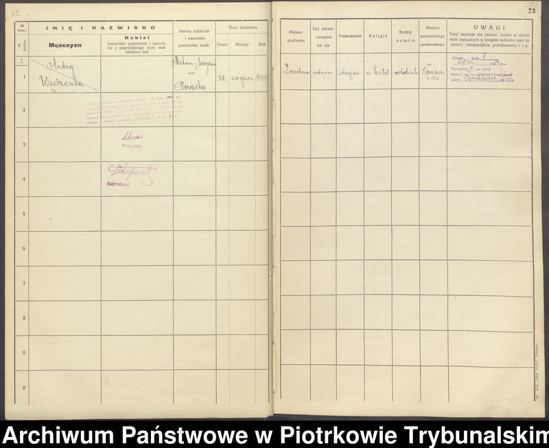 Obraz 20 z jednostki "[Księga ludności stałej gminy Ręczno] wieś i kolonia Tomawa"