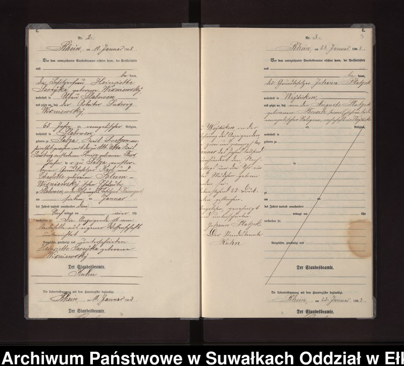 image.from.unit.number "Sterbe-Neben-Register des Königlichen Preussischen Standes-Amtes Gneist Kreis Loetzen"