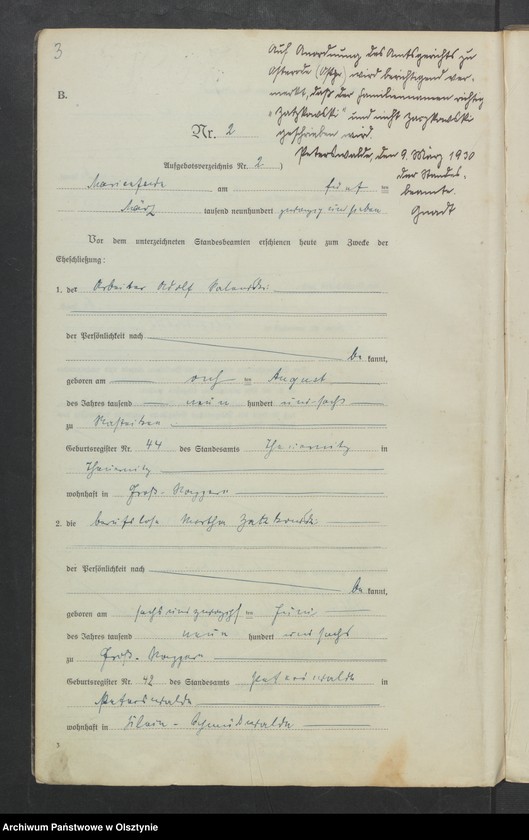 Obraz 5 z jednostki "Heirats-Neben-Register Nr 1 - 19, 1-6, 1-14, 1-16"