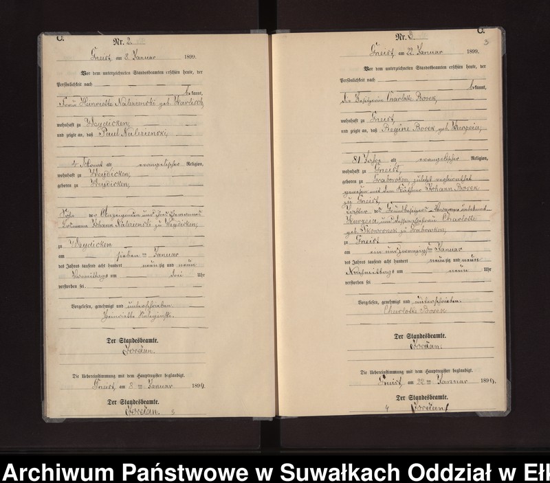 image.from.unit.number "Sterbe-Neben-Register des Königlichen Preussischen Standes-Amtes Gneist Kreis Lötzen"
