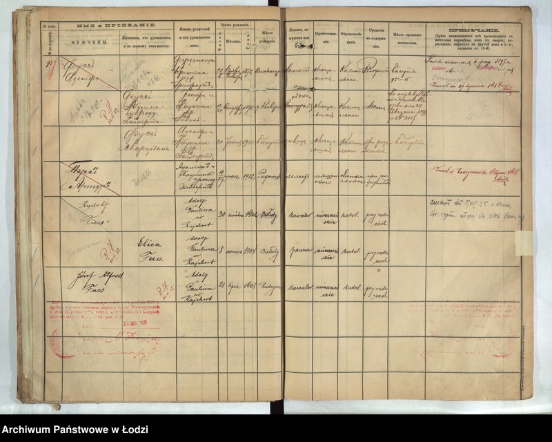 Obraz 19 z jednostki "[Księga ludności stałej m. Łodzi guberni piotrkowskiej - Dzielnicy Bałuty nr domu 95-115]"