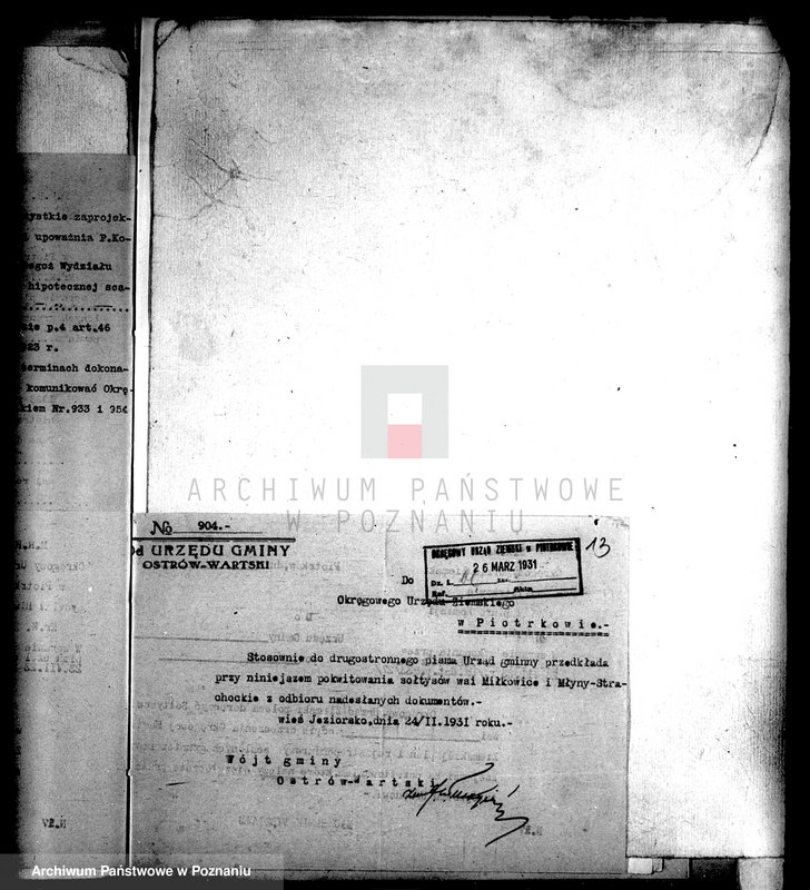 Obraz 17 z jednostki "Regulacja hipoteczna scalonych gruntów Miłkowice powiatu tureckiego"