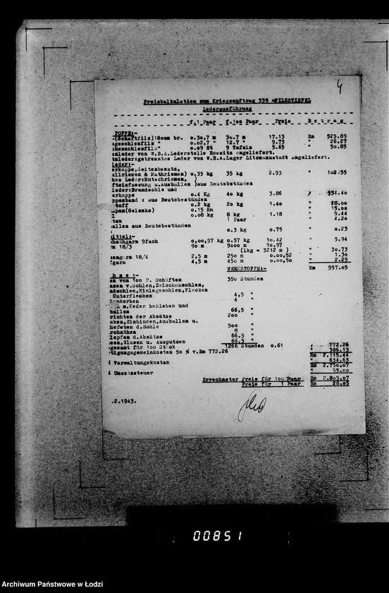 Obraz 8 z jednostki "339 Filztiefel A.[Zamówienia, korespondencja, kalkulacje]"