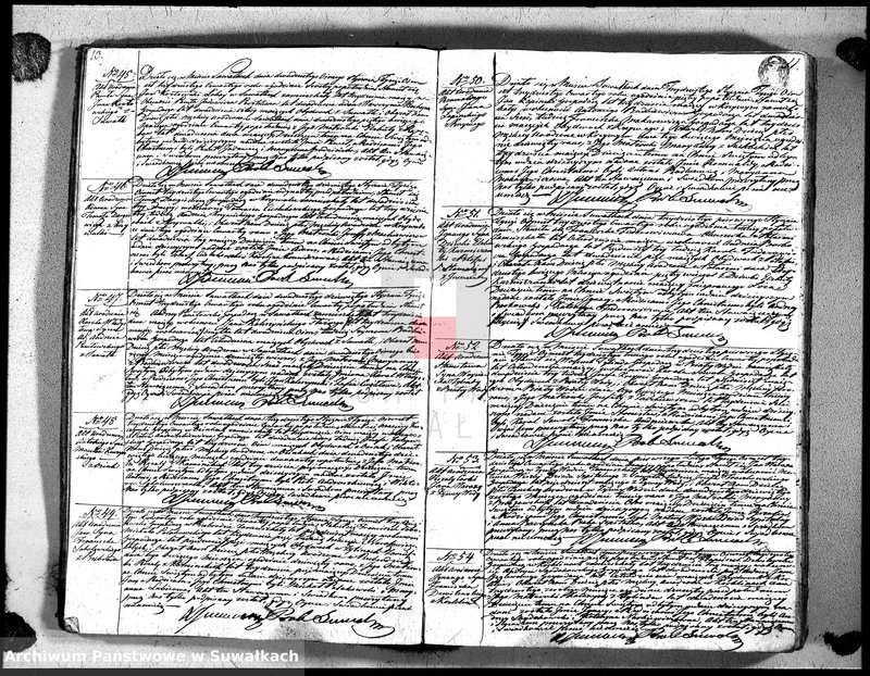 image.from.unit.number "Księga duplikat urodzonych, zaślubionych i umarłych urzędnika stanu cywilnego, parafyi suwalskiey na rok 1834"