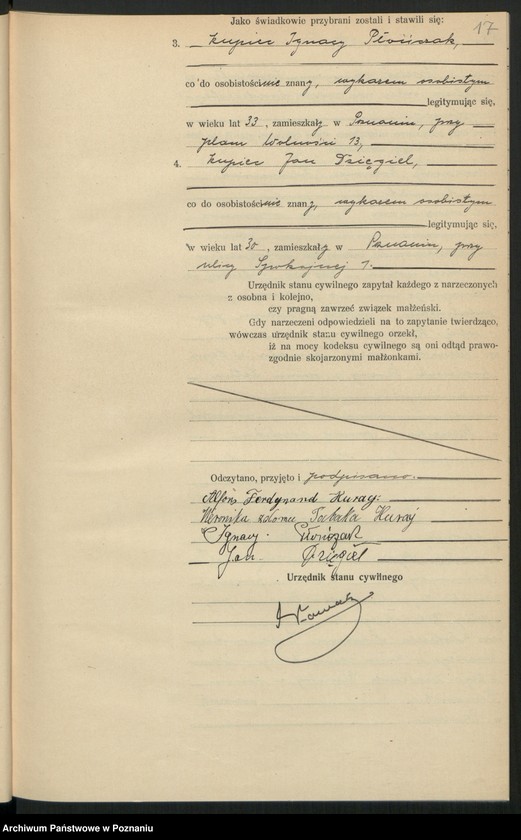 Obraz 19 z jednostki "Księga miejscowa małżeństw tom II [Rejestr główny małżeństw]"