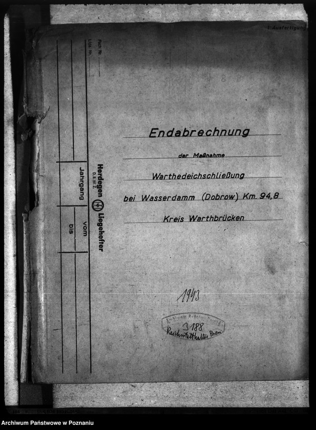 Obraz 4 z jednostki "Endabrechnung der Massnahme Warthedeichschliessung bei Wasserdamm (Dobrow), Kreis Warthbrücken"