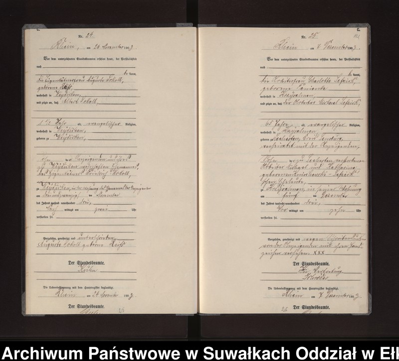 image.from.unit.number "Sterbe-Neben-Register des Königlichen Preussischen Standes-Amtes Gneist Kreis Loetzen"