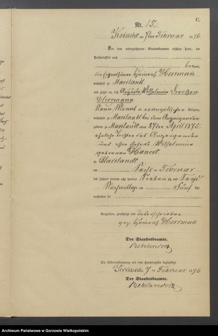 Obraz 17 z jednostki "Sterbe Register"