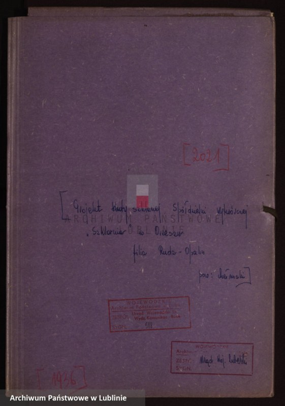 image.from.unit.number "[Projekt huty szklanej Spółdzielni Wytwórczej "Szklarnia" w Orzeszu, filia Ruda-Opalin, pow. chełmski]"
