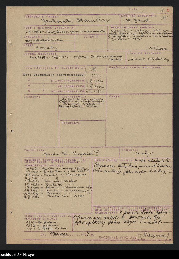image.from.unit.number "Szeregowi Policji Państwowej zatrudnionych w Wydziale III Komendy Głównej Policji Państwowej, cz. II. Opinie."