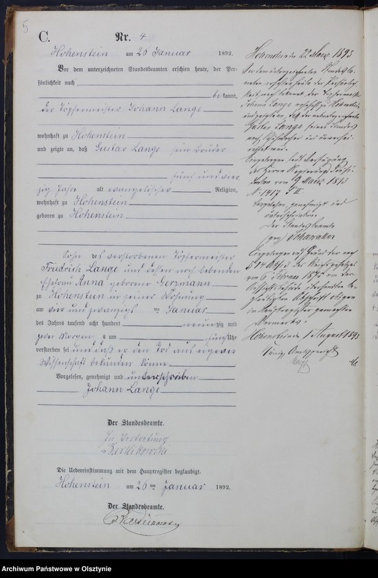 image.from.unit.number "Sterbe-Neben-Register Nr 1 - 71"