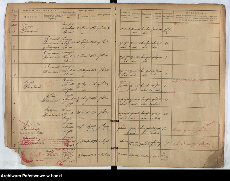 Obraz 3 z jednostki "[Księga ludności stałej m. Łodzi guberni piotrkowskiej nr domu 1175-1182]"