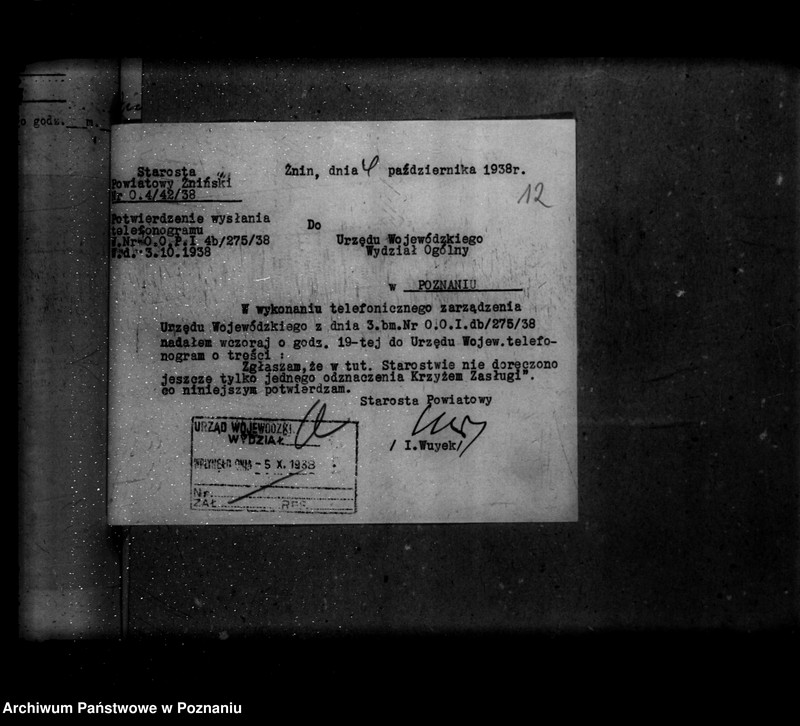 Obraz 16 z jednostki "/Doręczanie odznaczeń od października 1938 do grudnia 1938/"