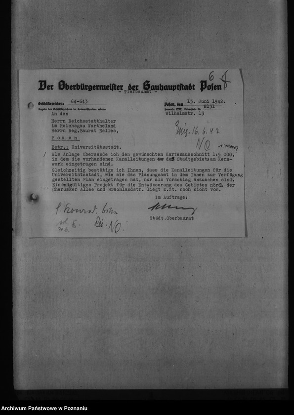 Obraz 10 z jednostki "Baupläne der Universitätsstadt Kornwerk - Posen"